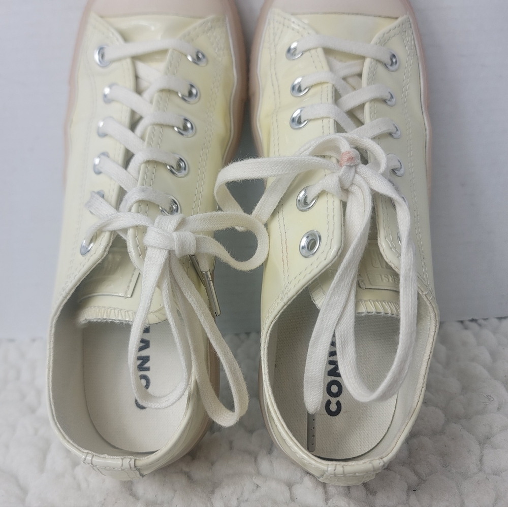 Converse Chuck Taylor All Star Lift Ox Egret White Teal Tint Platform W9 - Picture 8 of 10